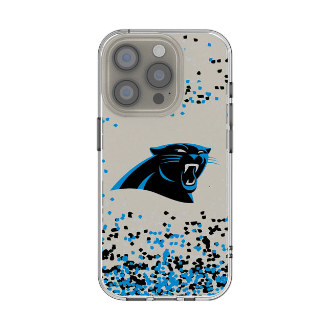 Carolina Panthers Clear Phone Case Confetti for iPhone