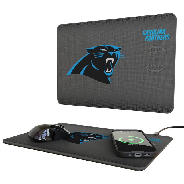 Carolina Panthers 15-Watt Wireless Charger & Mouse Pad Linen