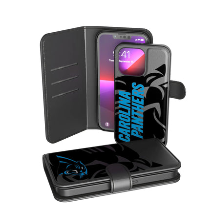 Carolina Panthers Wallet Phone Case Monocolor for iPhone