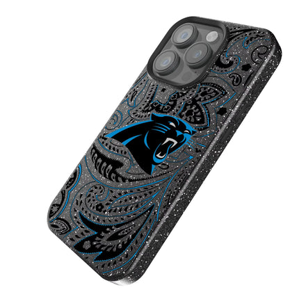 Carolina Panthers Black Bling Phone Case Paisley for iPhone