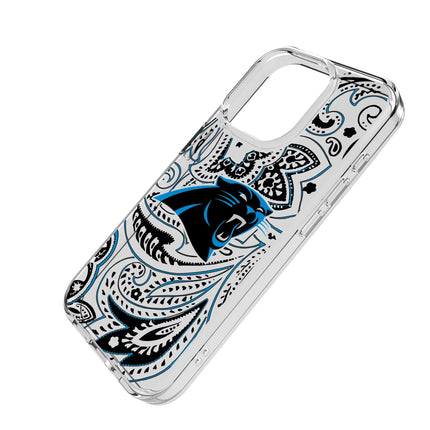 Carolina Panthers Clear Phone Case Paisley for iPhone