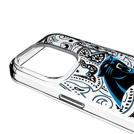 Carolina Panthers Clear Phone Case Paisley for iPhone