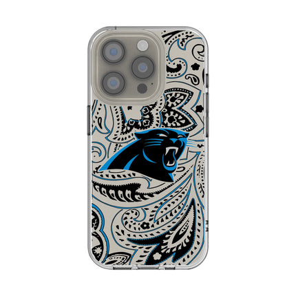 Carolina Panthers Clear Phone Case Paisley for iPhone