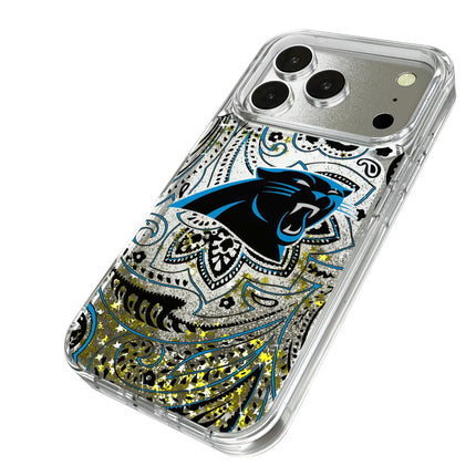 Carolina Panthers Glitter Phone Case Paisley for iPhone