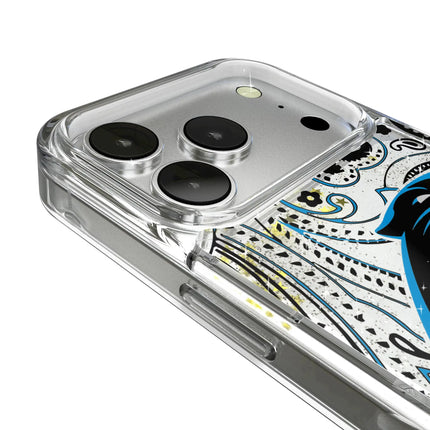 Carolina Panthers Glitter Phone Case Paisley for iPhone
