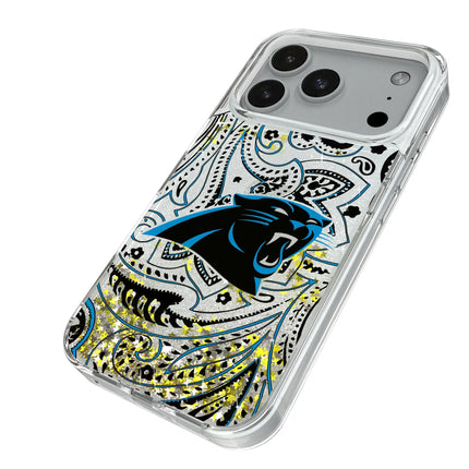 Carolina Panthers Paisley Glitter Phone Case for Apple iPhone