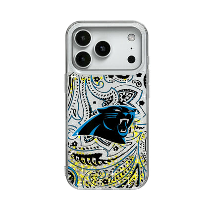 Carolina Panthers Paisley Glitter Phone Case for Apple iPhone