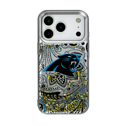 Carolina Panthers Glitter Phone Case Paisley for iPhone