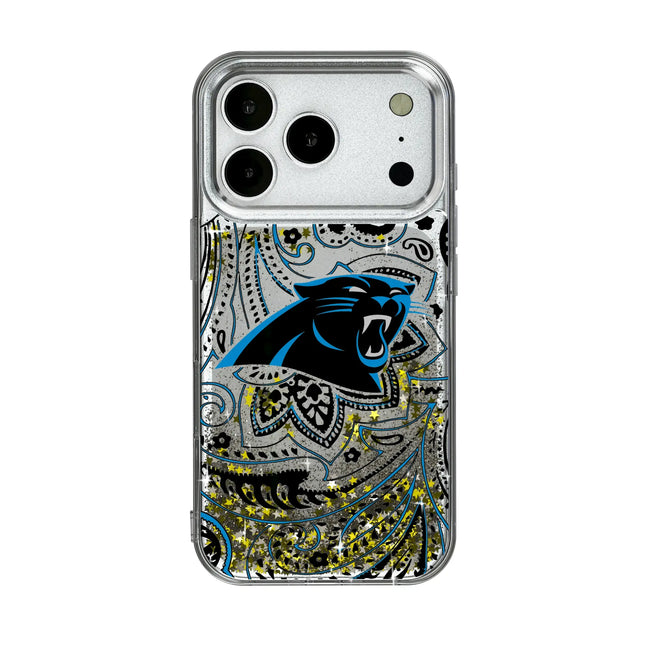 Carolina Panthers Glitter Phone Case Paisley for iPhone