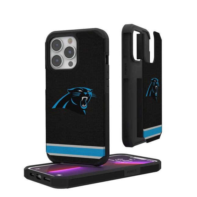 Carolina Panthers Rugged Phone Case Stripe for iPhone