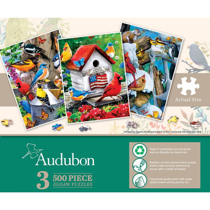 Audubon - 500 Piece Jigsaw Puzzles 3 Pack