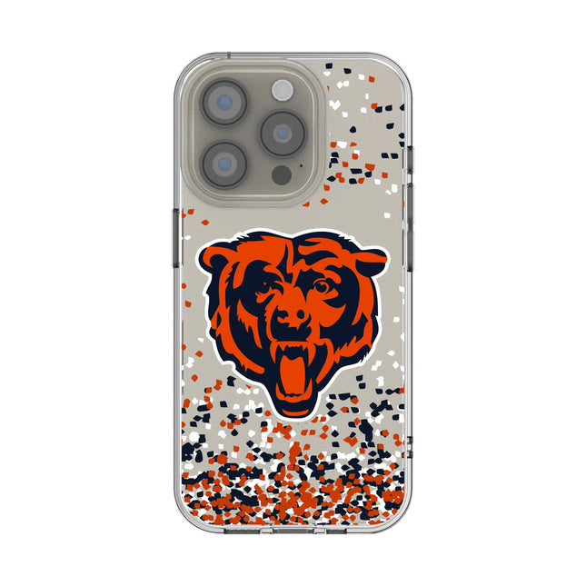 Chicago Bears Clear Phone Case Confetti for iPhone