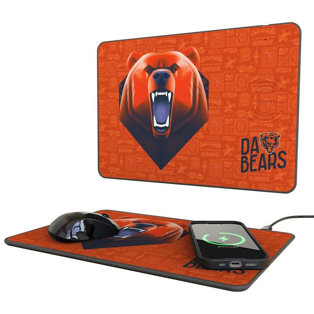 Chicago Bears 15-Watt Wireless Charger & Mouse Pad Deco