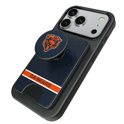 Chicago Bears Endzone Solid PopSockets MagSafe-Compatible PopWallet+