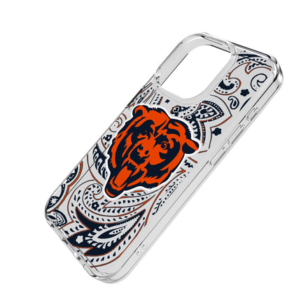 Chicago Bears Clear Phone Case Paisley for iPhone