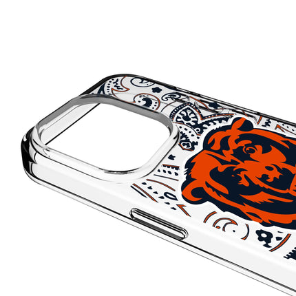 Chicago Bears Clear Phone Case Paisley for iPhone