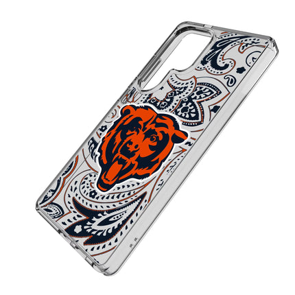 Chicago Bears Clear Phone Case Paisley for Samsung Galaxy