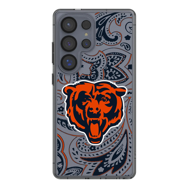 Chicago Bears Clear Phone Case Paisley for Samsung Galaxy
