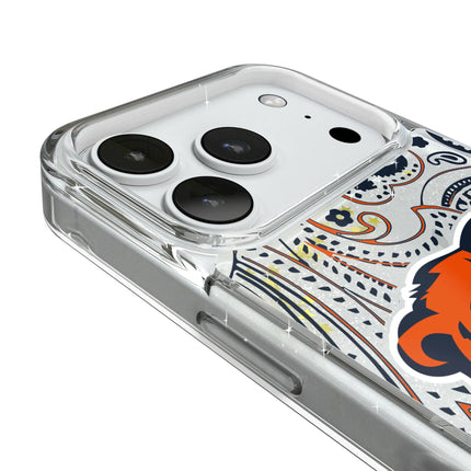 Chicago Bears Paisley Glitter Phone Case for Apple iPhone