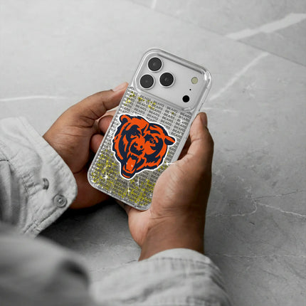 Chicago Bears Text Backdrop Glitter Phone Case for Apple iPhone