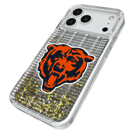 Chicago Bears Text Backdrop Glitter Phone Case for Apple iPhone