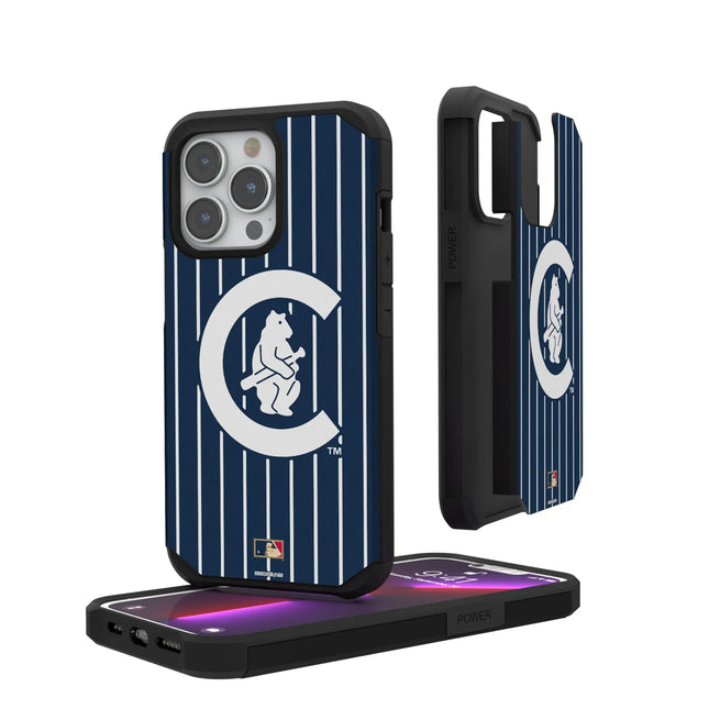 Chicago Cubs 1911-1912 - Cooperstown Collection Pinstripe Rugged Phone Case for Apple iPhone