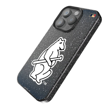 Chicago Cubs 1914 - Cooperstown Collection Linen Black Bling Phone Case for Apple iPhone
