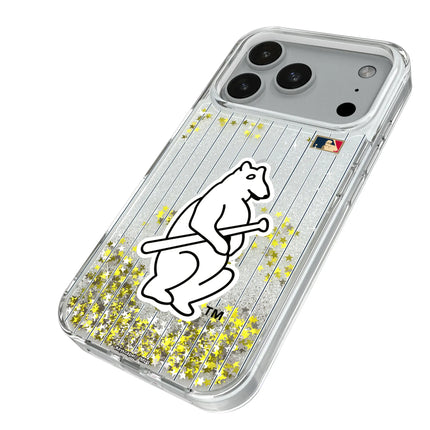 Chicago Cubs 1914 - Cooperstown Collection Pinstripe Glitter Phone Case for Apple iPhone