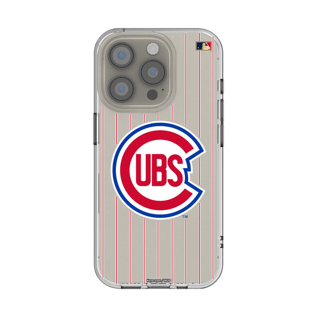 Chicago Cubs 1948-1956 - Cooperstown Collection Pinstripe Clear Phone Case for Apple iPhone