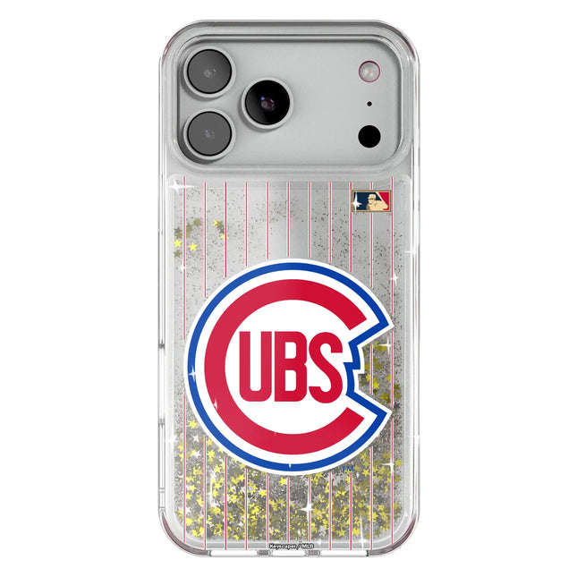 Chicago Cubs 1948-1956 - Cooperstown Collection Pinstripe Glitter Phone Case for Apple iPhone
