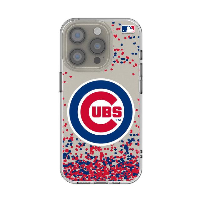 Chicago Cubs Confetti Clear Phone Case for Apple iPhone