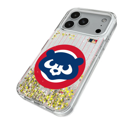 Chicago Cubs Home 1979-1993 - Cooperstown Collection Pinstripe Glitter Phone Case for Apple iPhone