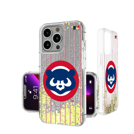Chicago Cubs Home 1979-1993 - Cooperstown Collection Pinstripe Glitter Phone Case for Apple iPhone
