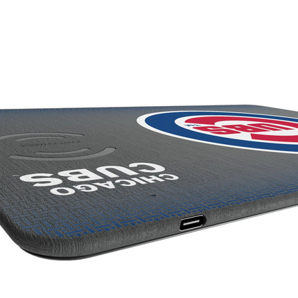 Chicago Cubs Linen 15-Watt Wireless Charger and Mouse Pad