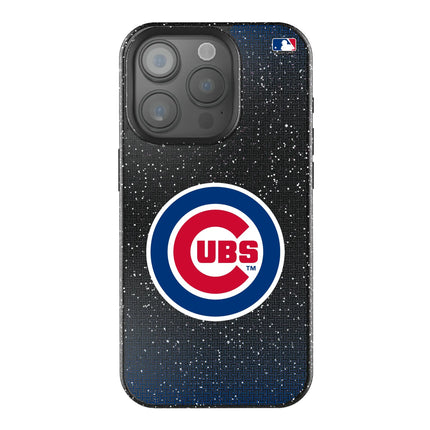 Chicago Cubs Linen Black Bling Phone Case for Apple iPhone