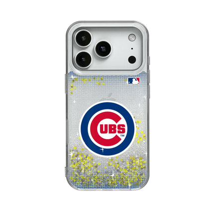 Chicago Cubs Linen Glitter Phone Case for Apple iPhone