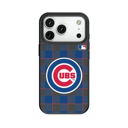 Chicago Cubs Plaid MagSafe Compatible Phone Case for Apple iPhone