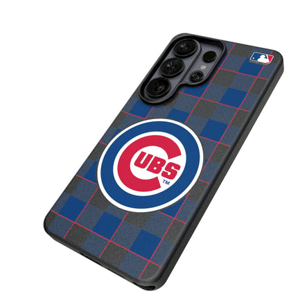 Chicago Cubs Plaid MagSafe Compatible Phone Case for Samsung Galaxy
