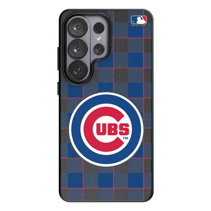 Chicago Cubs Plaid MagSafe Compatible Phone Case for Samsung Galaxy