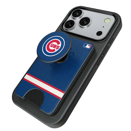 Chicago Cubs Stripe PopSockets MagSafe-Compatible PopWallet+