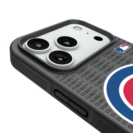 Chicago Cubs Text Backdrop Bump Phone Case for Apple iPhone