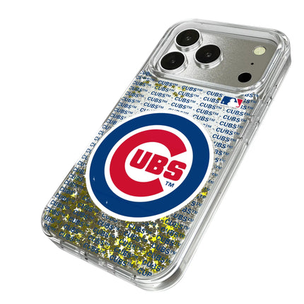 Chicago Cubs Text Backdrop Glitter Phone Case for Apple iPhone