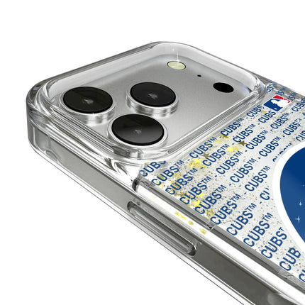 Chicago Cubs Text Backdrop Glitter Phone Case for Apple iPhone
