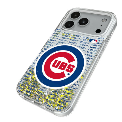Chicago Cubs Text Backdrop Glitter Phone Case for Apple iPhone