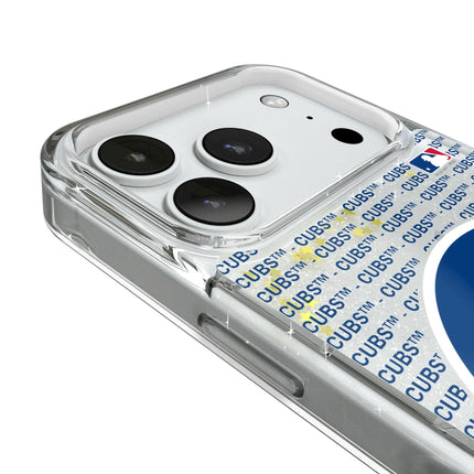 Chicago Cubs Text Backdrop Glitter Phone Case for Apple iPhone