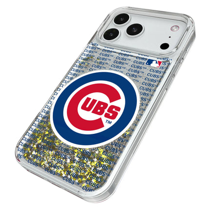 Chicago Cubs Text Backdrop Glitter Phone Case for Apple iPhone