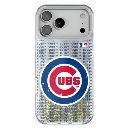Chicago Cubs Text Backdrop Glitter Phone Case for Apple iPhone
