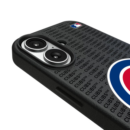 Chicago Cubs Text Backdrop MagSafe Compatible Phone Case for Apple iPhone