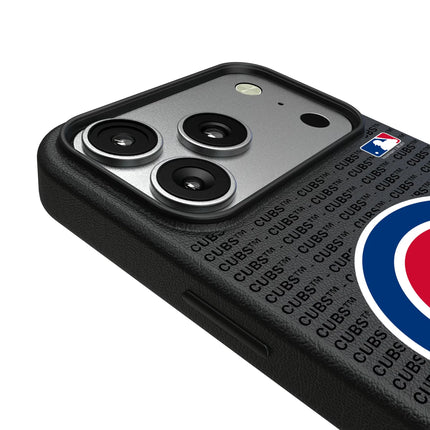 Chicago Cubs Text Backdrop MagSafe Compatible Phone Case for Apple iPhone