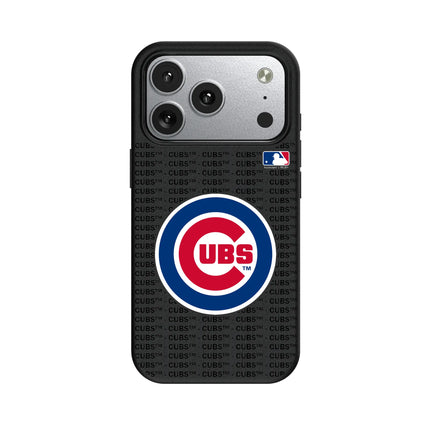Chicago Cubs Text Backdrop MagSafe Compatible Phone Case for Apple iPhone